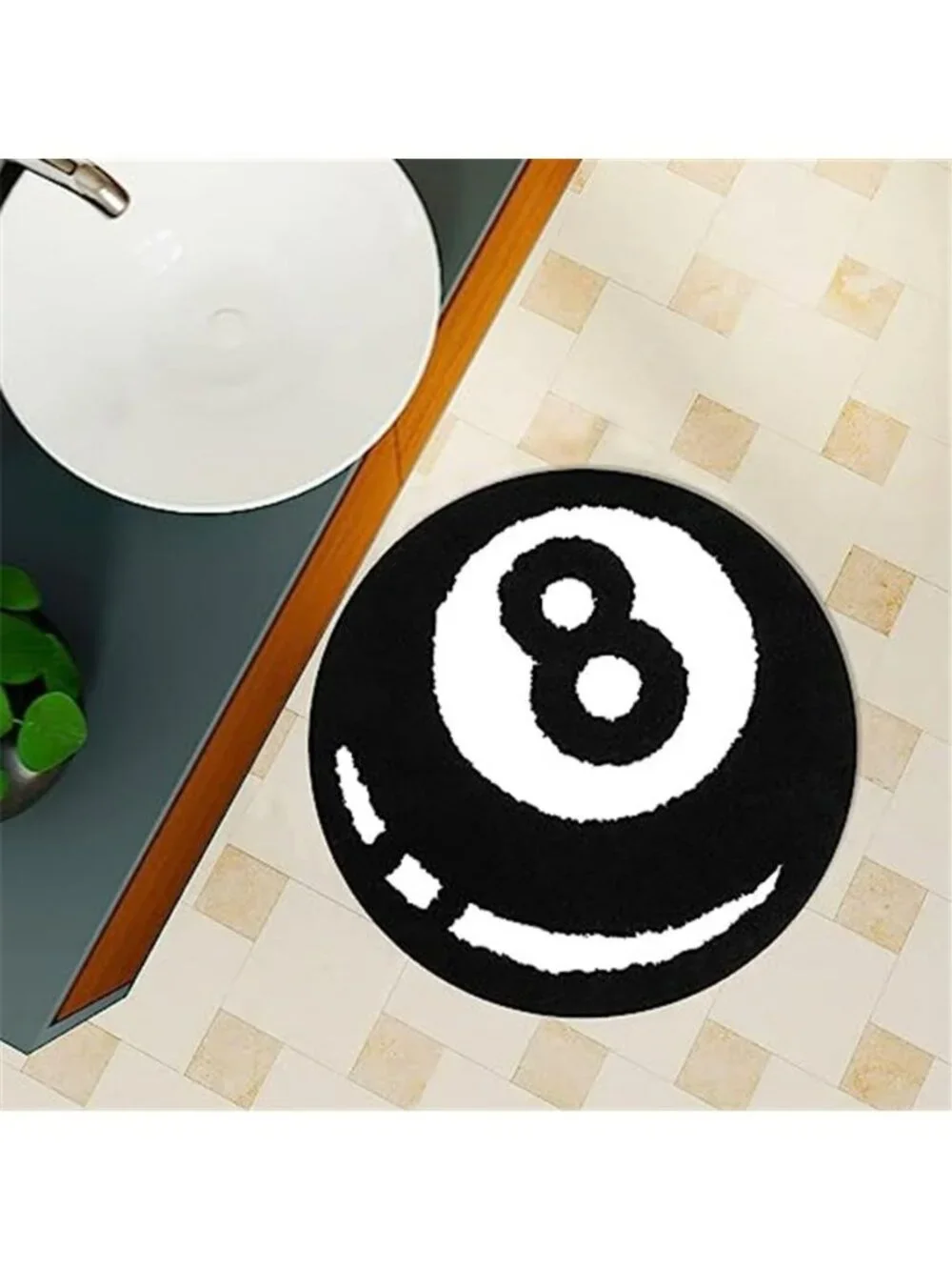 8 Ball Tufted Rug Billiards Bath Mat for Tub Cool Bedroom Aesthetic